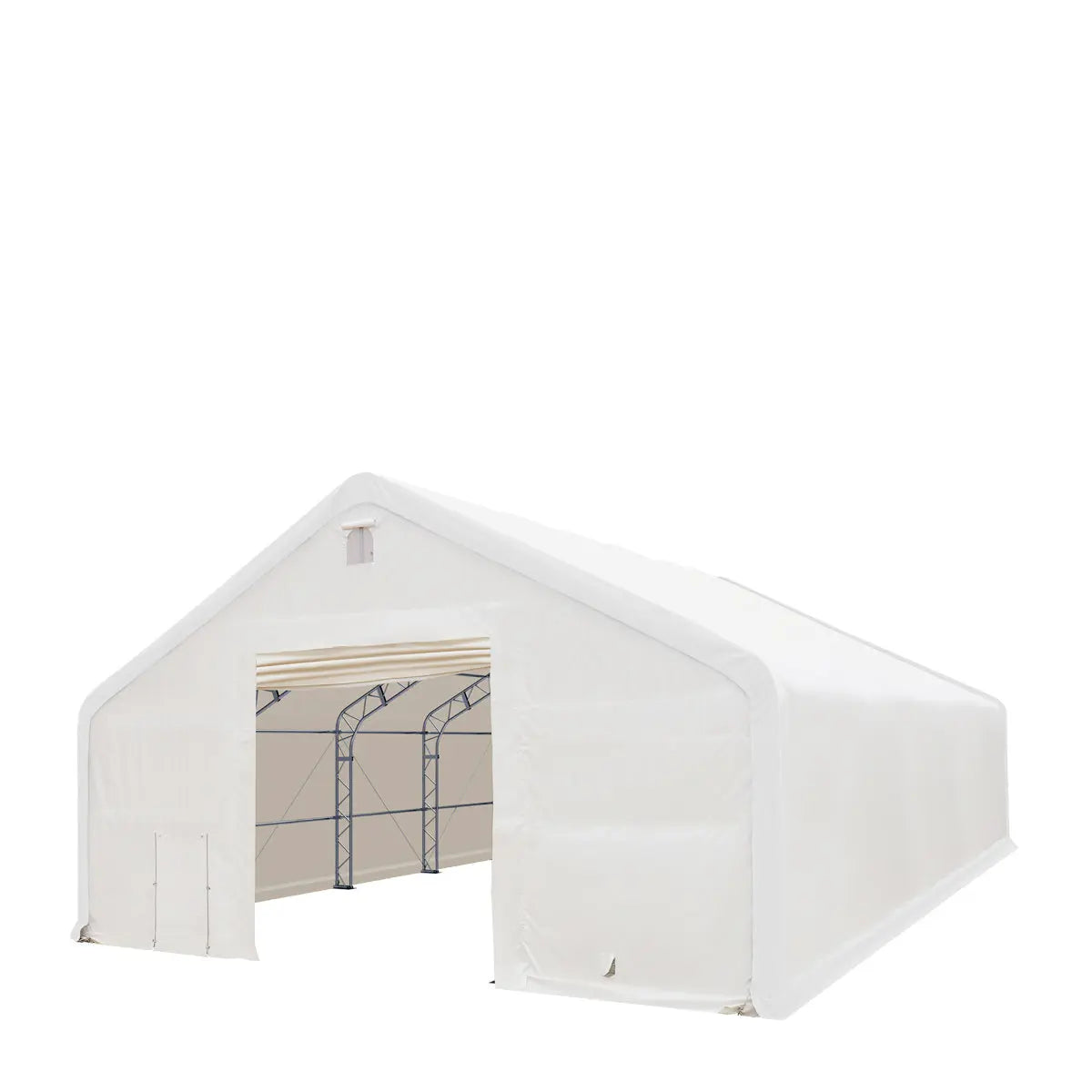 TMG Industrial 40' x 60' Dual Truss Storage Shelter with Heavy Duty 21 oz PVC Cover & Drive Through Doors, TMG-DT4061