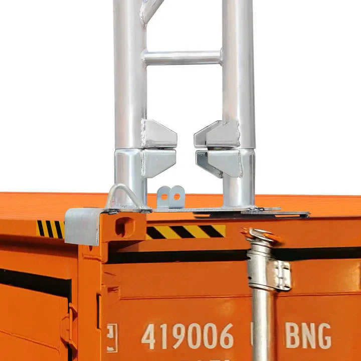 TMG-DT4022CF8 40' x 20' dual truss container shelter with 21 oz PVC cover, enclosed end wall and front drop
