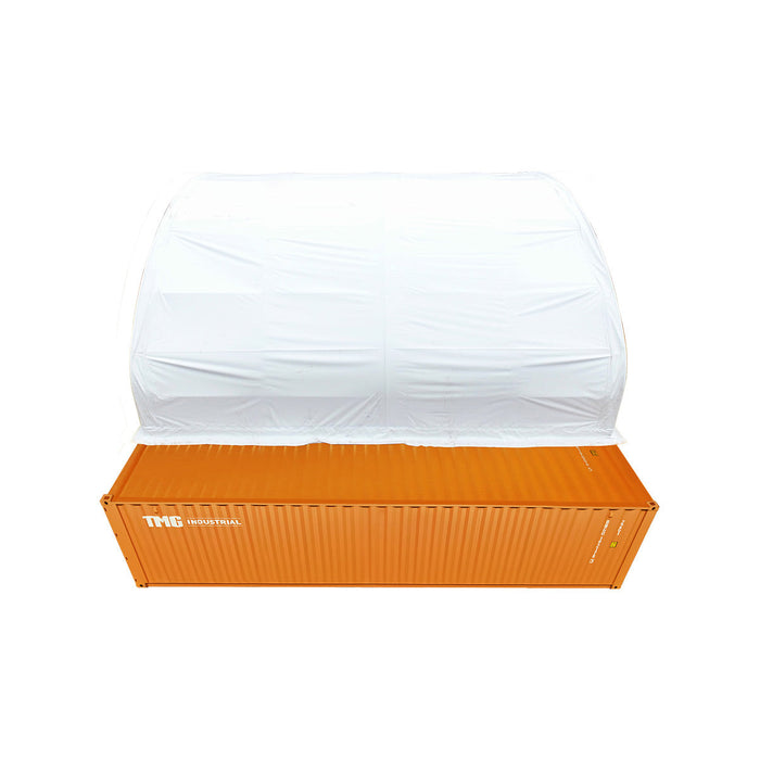 TMG-DT4022C 40' x 20' dual truss container shelter with heavy duty 21 oz PVC cover
