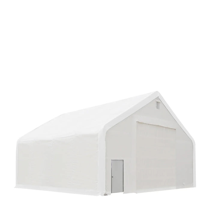 Snow Series™ 40' x 40' Dual Truss Storage Shelter, 25 PSF Snow Load Rated, Engineering Drawing, Heavy Duty 21 oz PVC Cover & Drive Through Doors, TMG-DTE4040-SR25