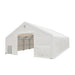 Snow Series 40' x 40' Dual Truss Storage Shelter showing front opening and interior trusses