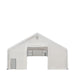 Snow Series 40' x 40' Dual Truss Storage Shelter front elevation with open roll-up door