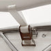 Snow Series 40' x 40' Dual Truss Storage Shelter close-up of interior ratchet strap connection