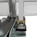 Snow Series 40' x 40' Dual Truss Storage Shelter close-up ratchet strap anchored to base plate