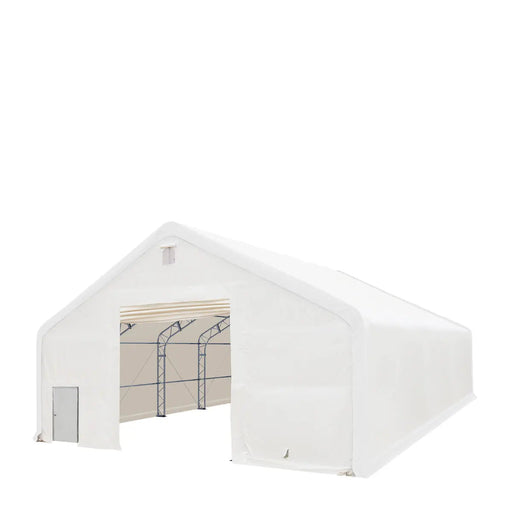 TMG Industrial 40' x 60' Dual Truss Storage Shelter with Heavy Duty 21 oz PVC Cover & Drive Through Doors, TMG-DT4062