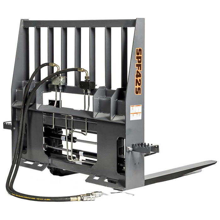 42 inch pallet fork for skid steer with hydraulic side shift and 4200 lb capacity TMG-SPF42S