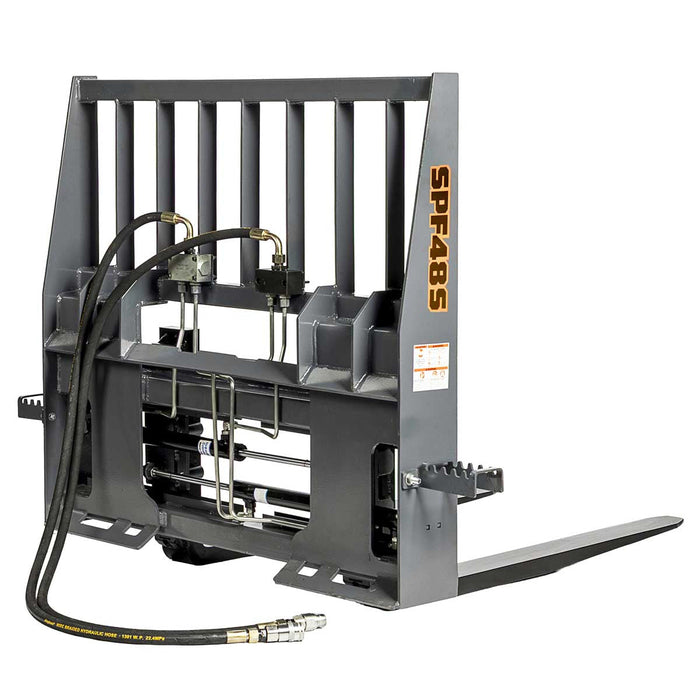 48 inch pallet fork for skid steer with hydraulic side shift and 4200 lb capacity TMG-SPF48S