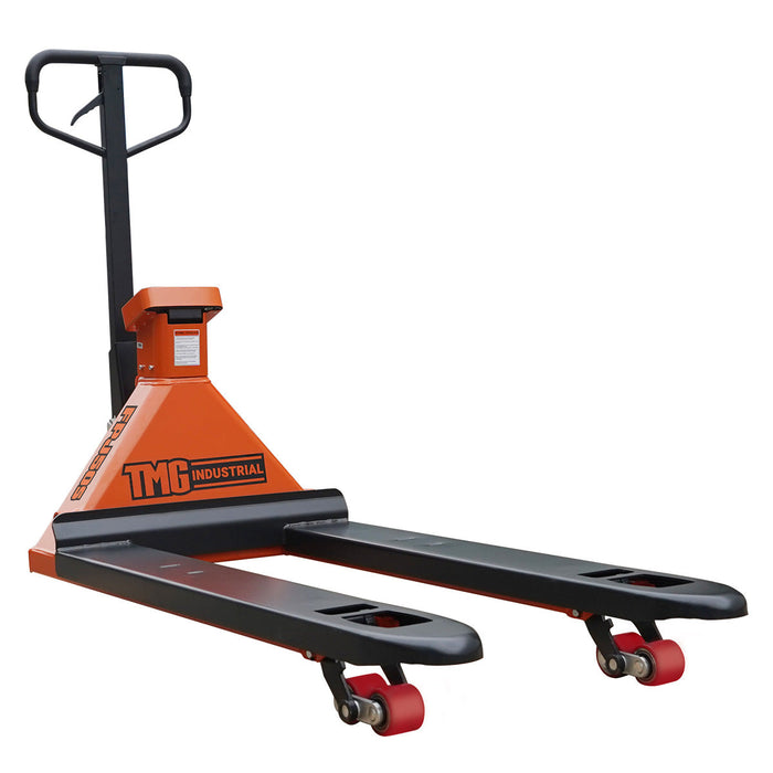 TMG-FPJ50S 5000 lb scale pallet jack with 48" forks and 2" LCD display
