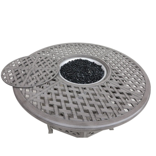 55,000 BTU Cast Aluminum Propane Gas Firepit Table, Chat Height, DOBA-PGT55