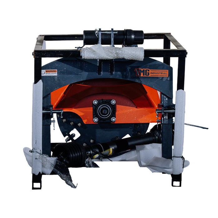 24" Stump Grinder, 3-Point Hitch Category 1, 34 Tungsten Carbide Teeth, for 20-50 HP Tractors, PTO Shaft Included, TMG-TSGB24
