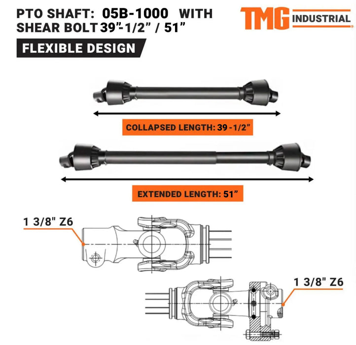 6" 3-Point Hitch Wood Chipper, Reversible/Hardened Blades, 360° Swiveling Chute, 40-80 HP Tractors, TMG-WC60 - TMG Industrial USA