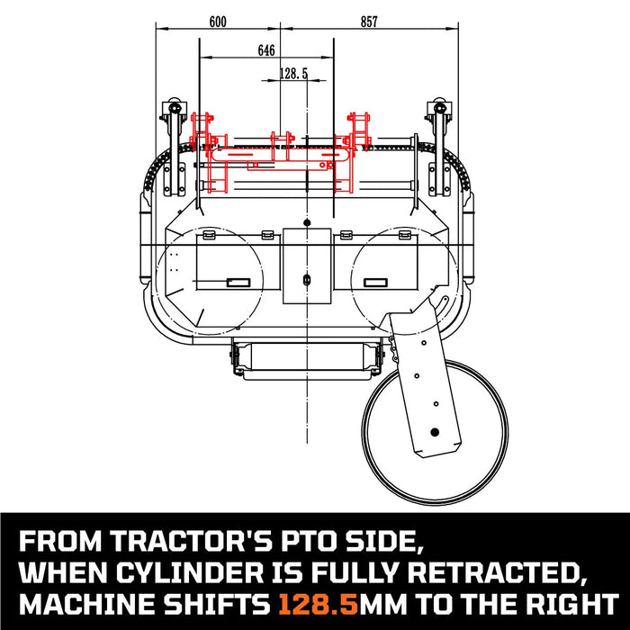 TMG Industrial 60” Offset Orchard Finishing Weeding Mower w/Swivel-Arm Disc Device, 3-Point Hitch, TMG-TMO60