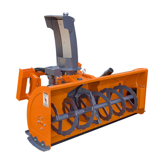 TMG-SSB60 60" skid steer snow blower with 24" impeller and 360° motor-driven chute