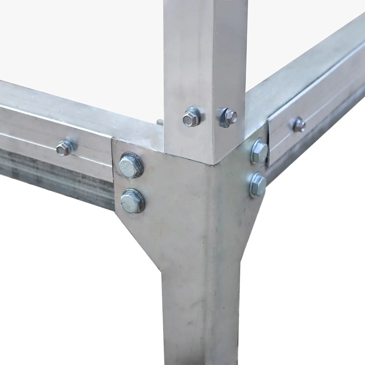 8' x 10' Greenhouse with Galvanized Steel Frame, Polycarbonate Twin-Wall Roof and Crystal-Clear Solid Walls