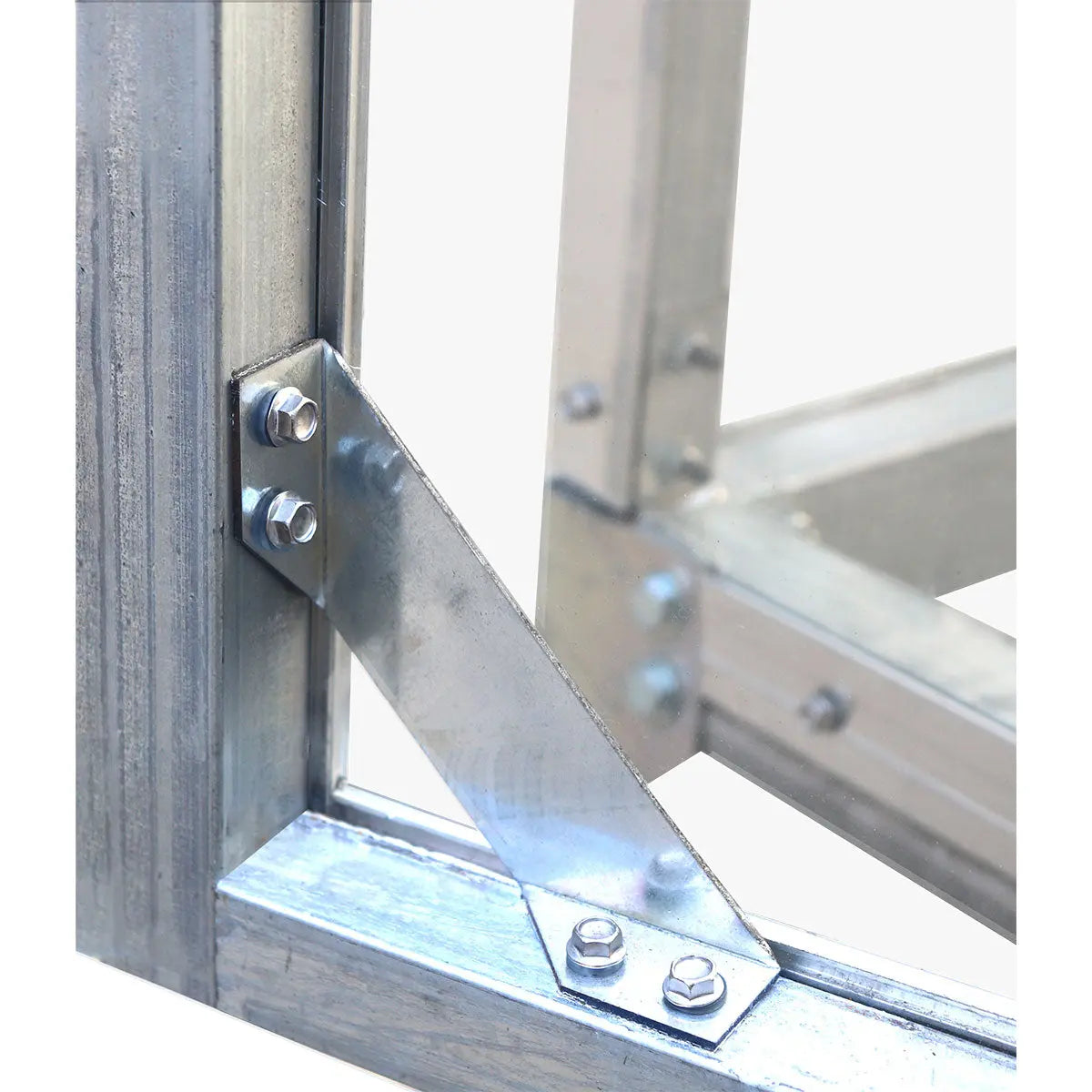 8' x 10' Greenhouse with Galvanized Steel Frame, Polycarbonate Twin-Wall Roof and Crystal-Clear Solid Walls