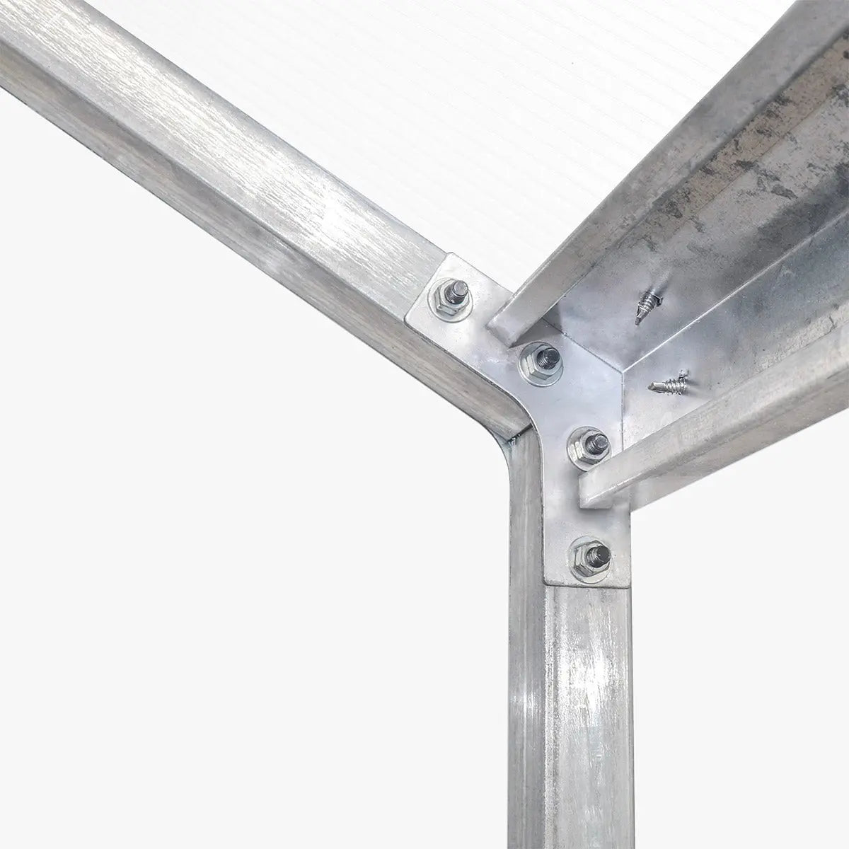 8' x 10' Greenhouse with Galvanized Steel Frame, Polycarbonate Twin-Wall Roof and Crystal-Clear Solid Walls