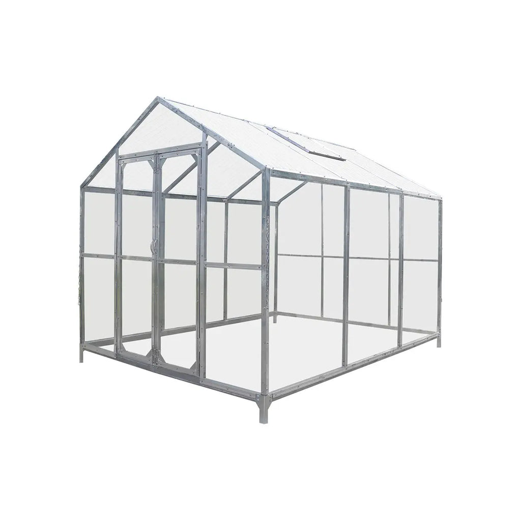 TMG 8' x 10' Greenhouse with Polycarbonate Roof & Clear Solid Walls