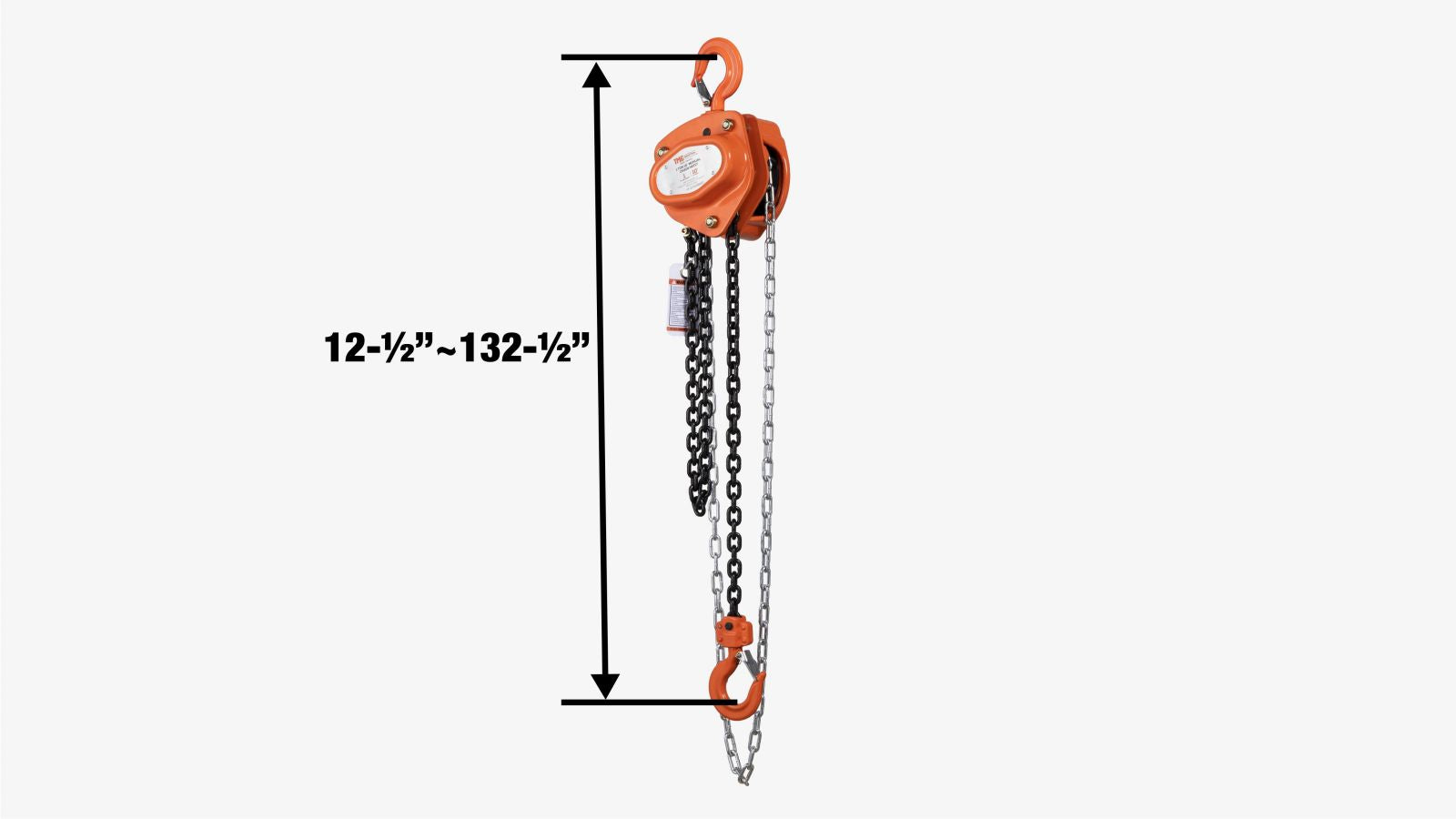 TMG Industrial 1 Ton 10' Lift Chain Hoist, 360° Swivel Hook, ASME B30.16, TMG-AHC1-specifications-image
