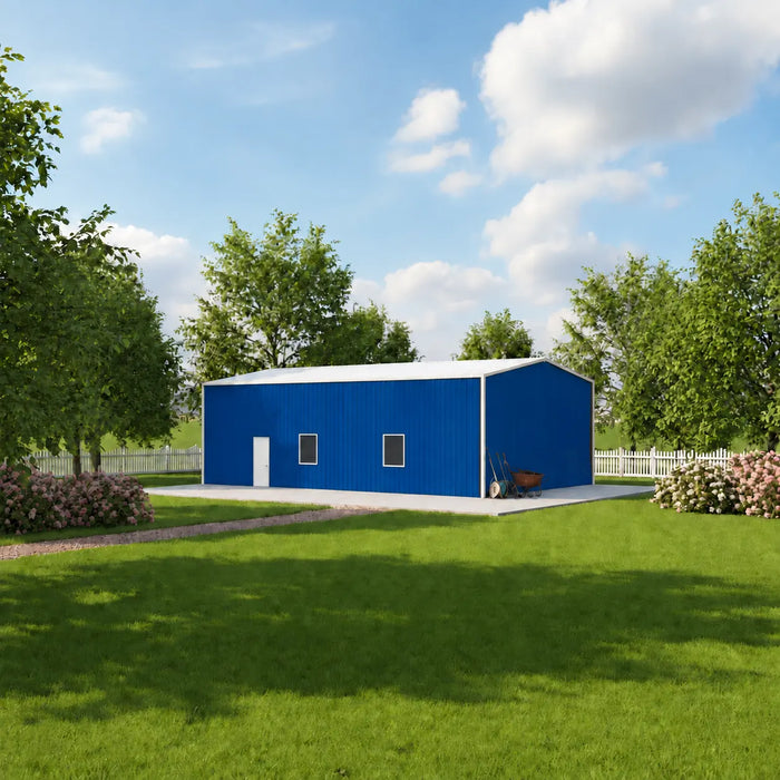 Snow Series 30' x 30' Pre-Engineered I-Beam Steel Building Commercial Workshop Warehouse, 50 PSF Snow Load Rated, All Doors and Windows Included, TMG-MST303010-SR50