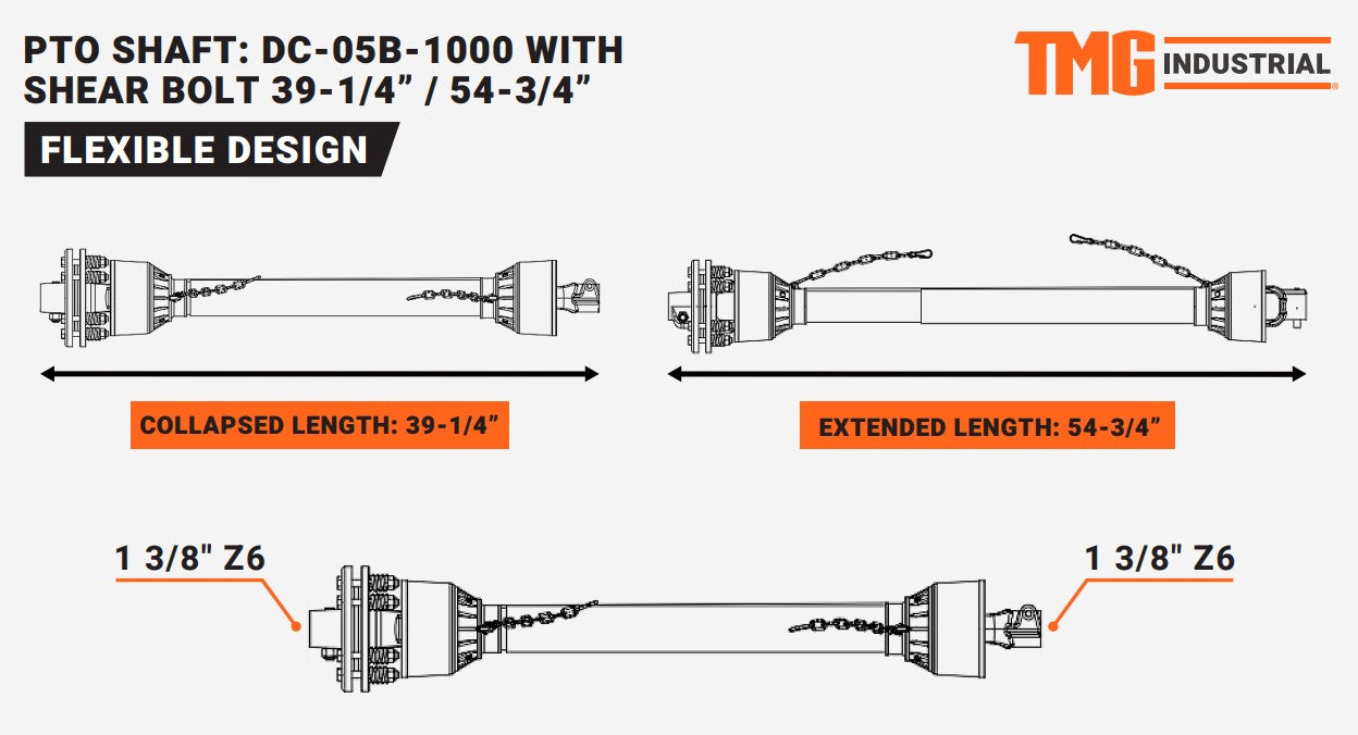 TMG-DC-05B-1000 PTO Shaft for TMG-TRC48