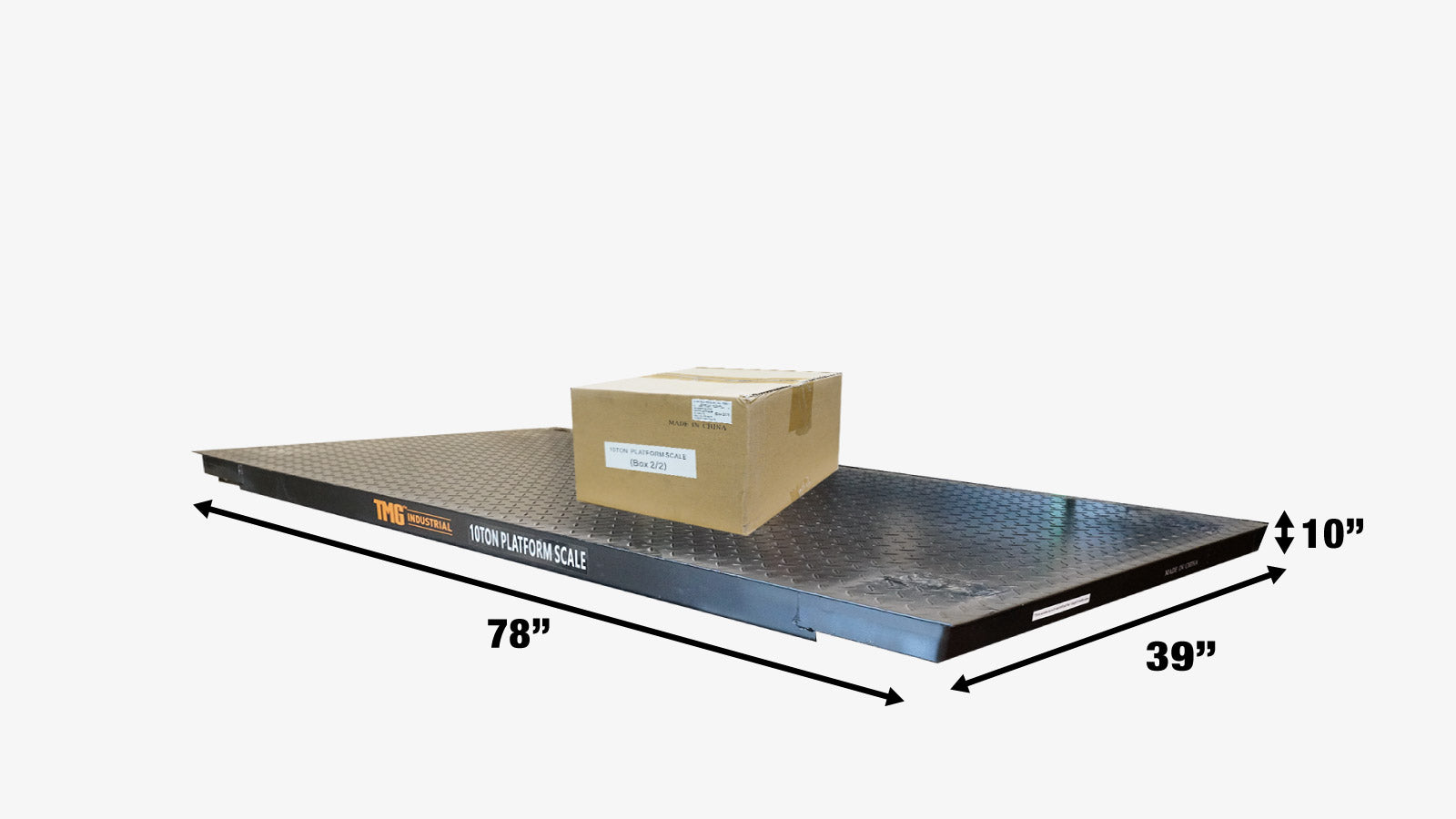 TMG Industrial 10 Ton High-Capacity Floor Scale, Digital Display, 22,000 lb Capacity, 110V/60Hz, Full Capacity Tare, Auto Zero Tracking, TMG-FS10-shipping-info-image