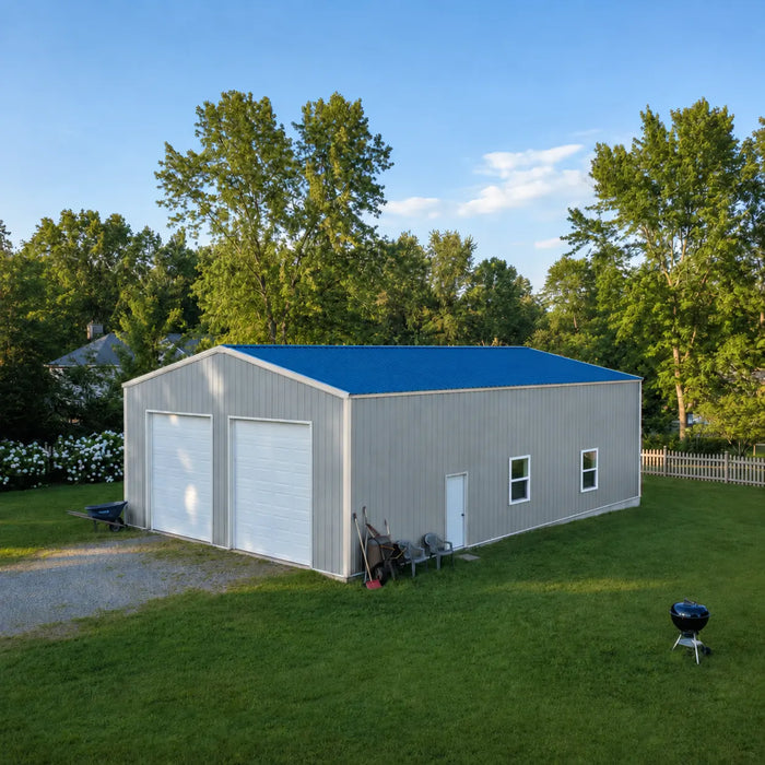 Snow Series 50' x 50' Pre-Engineered I-Beam Steel Building Commercial Workshop Warehouse, R15 Insulated Roof and Wall Panels, 85 PSF Snow Load Rated, All Doors and Windows Included, TMG-MST505015R15-SR85