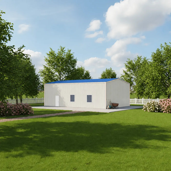 Snow Series 50' x 50' Pre-Engineered I-Beam Steel Building Commercial Workshop Warehouse, R15 Insulated Roof and Wall Panels, 85 PSF Snow Load Rated, All Doors and Windows Included, TMG-MST505015R15-SR85