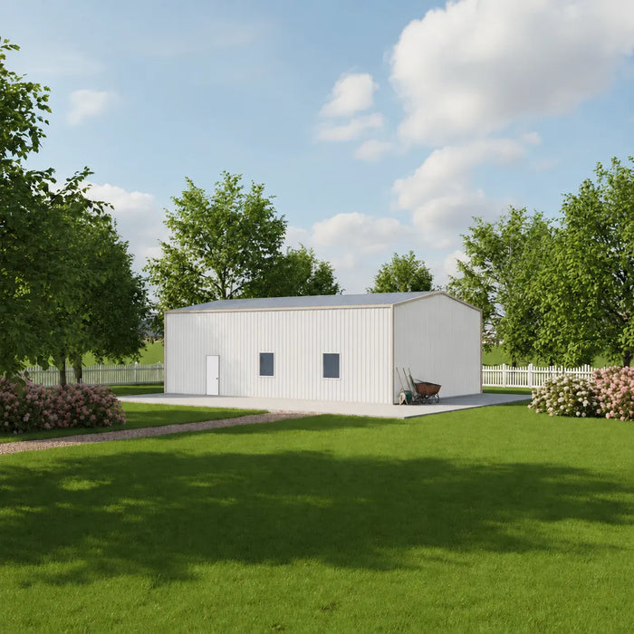 Snow Series 30' x 50' Pre-Engineered I-Beam Steel Building Commercial Workshop Warehouse, 85 PSF Snow Load Rated, R20 Insulated Roof and Wall Panels, All Doors and Windows Included, TMG-MST305015R20-SR85