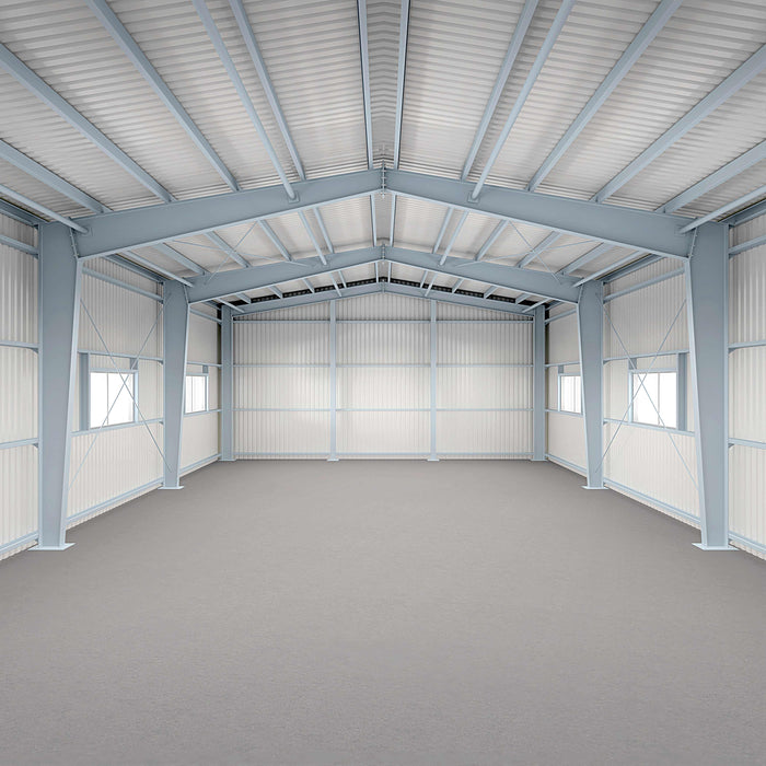 Snow Series 30' x 30' Pre-Engineered I-Beam Steel Building Commercial Workshop Warehouse, 50 PSF Snow Load Rated, All Doors and Windows Included, TMG-MST303010-SR50