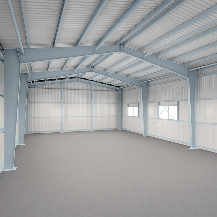 Snow Series 30' x 50' Pre-Engineered I-Beam Steel Building Commercial Workshop Warehouse, 85 PSF Snow Load Rated, R20 Insulated Roof and Wall Panels, All Doors and Windows Included, TMG-MST305015R20-SR85