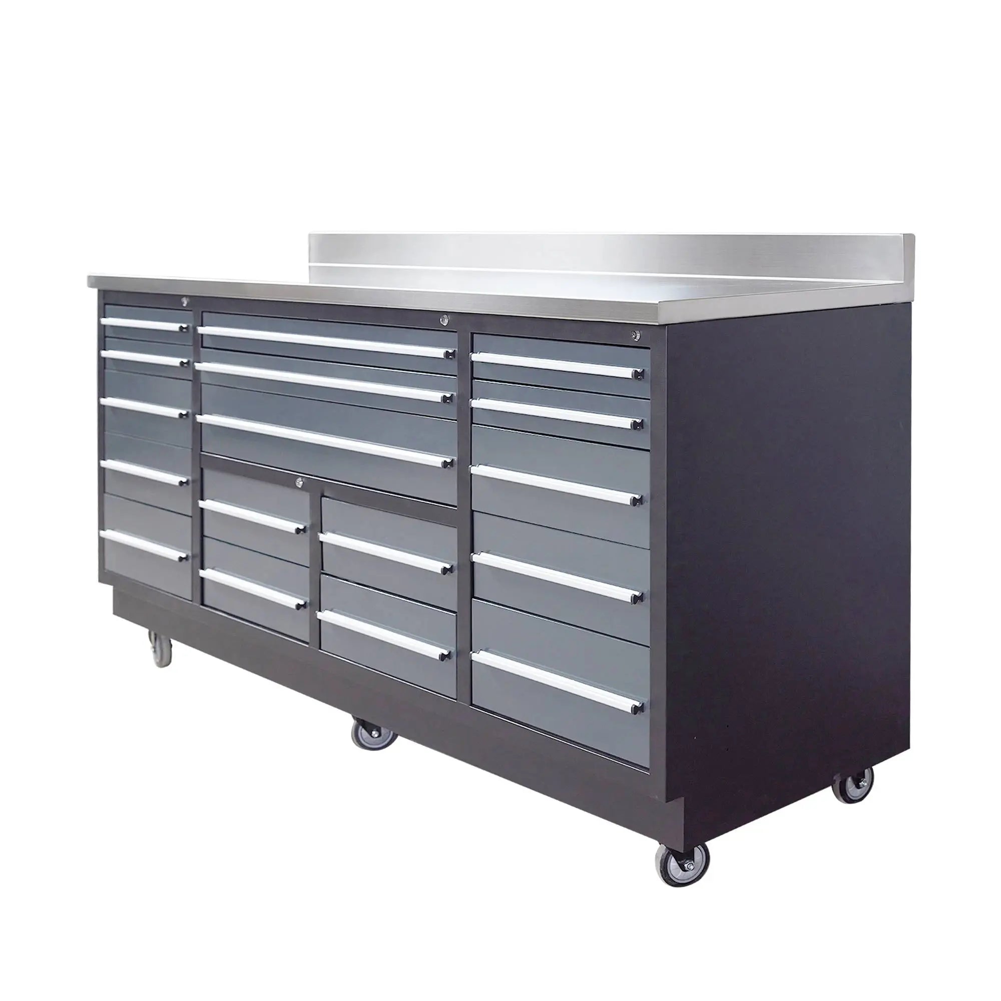TMG 9' Workbench with Stainless Steel Top, Ball Bearing Double