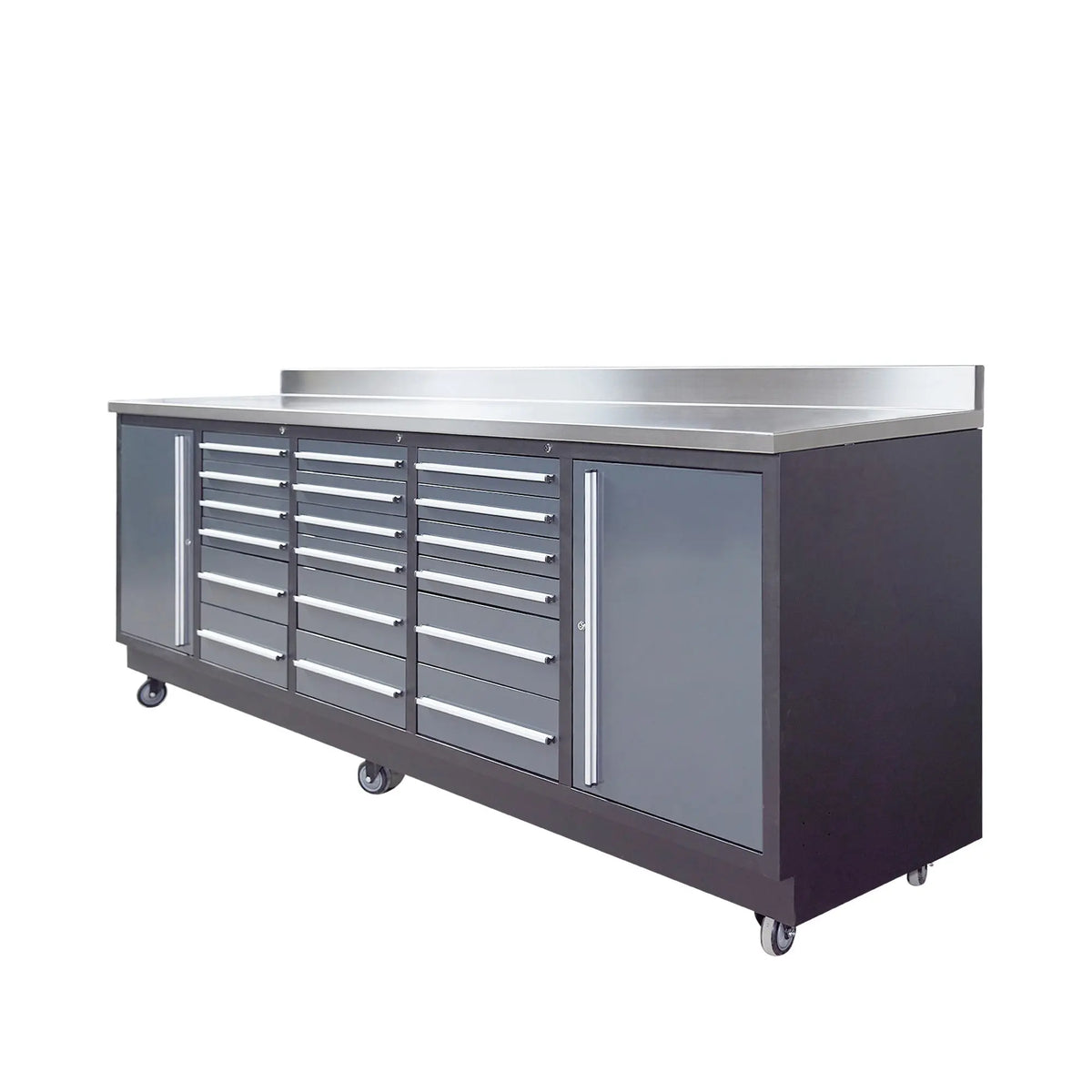 Pro Series 9-Ft 18-Drawer Workbench with Stainless Steel Top, Ball