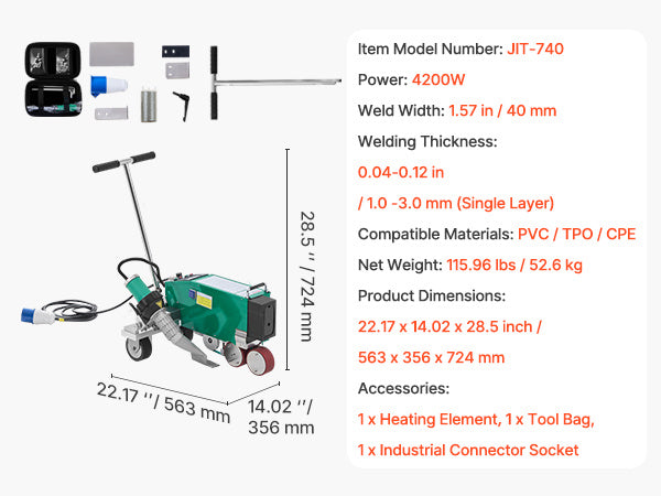 4200W Roofing Hot Air Welder 220V PVC TPO Welding Machine 1.57