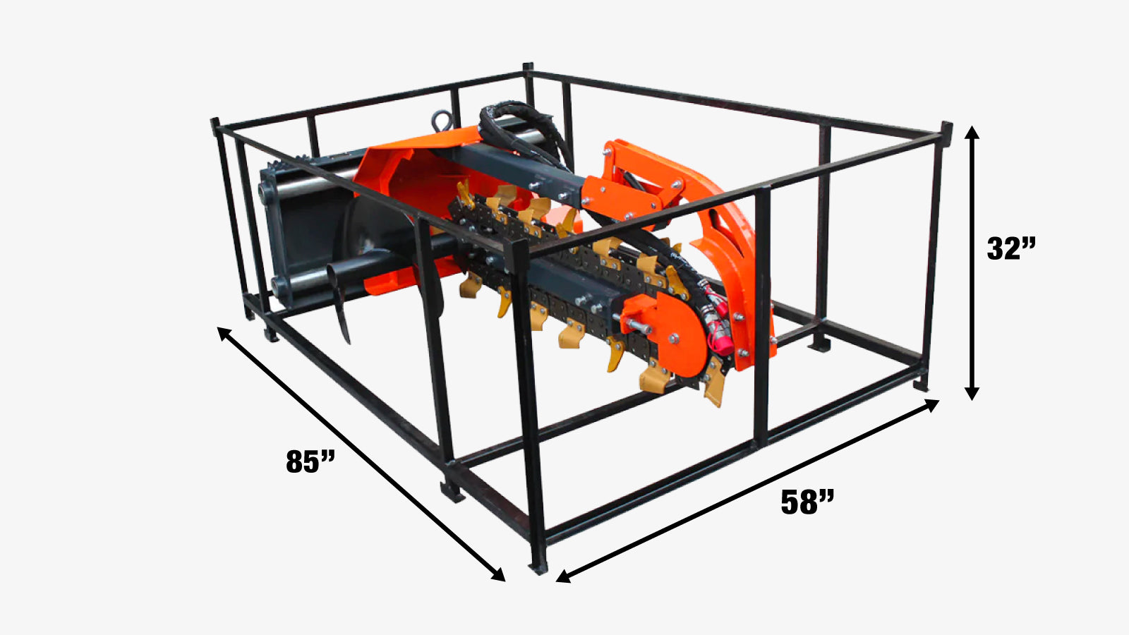 TMG Industrial 36” Skid Steer Side Shift Trencher, 22” Auger Discharge, Boom & Crumber Assembly, Earth Tungsten Teeth, TMG-SDT36S-shipping-info-image