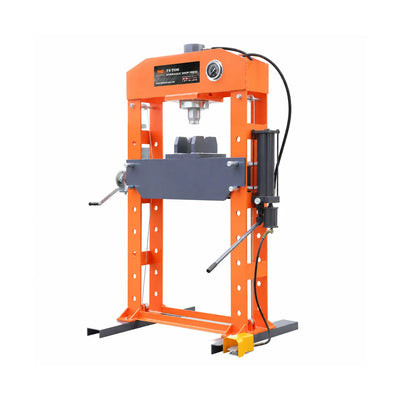 75 Ton Capacity Hydraulic Shop Press, Heavy Duty Pressing, Fully Welded H-Frame, Air & Manual Dual Operation, TMG-SP75