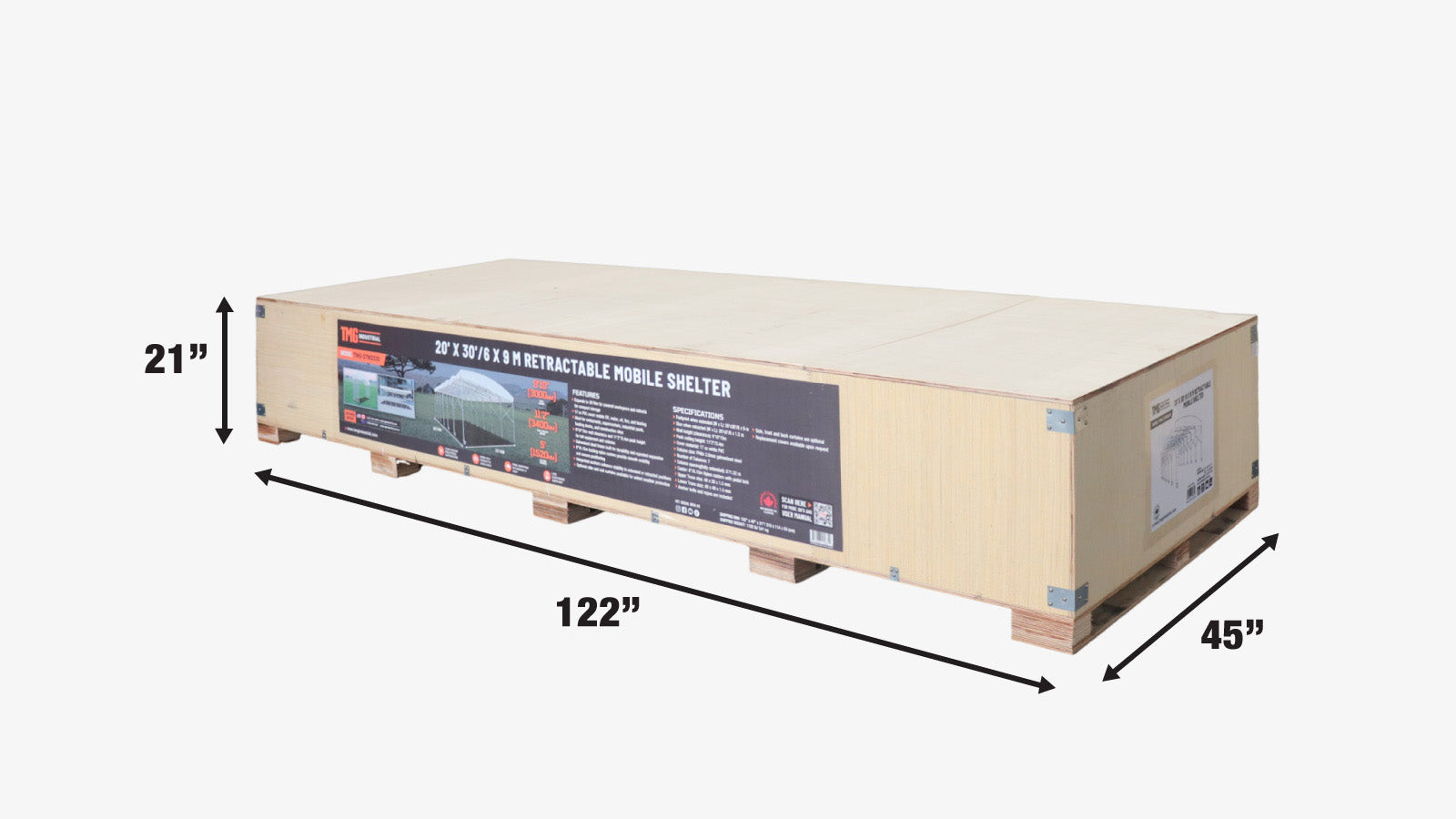 20' x 30' Retractable Mobile Shelter, 9'10