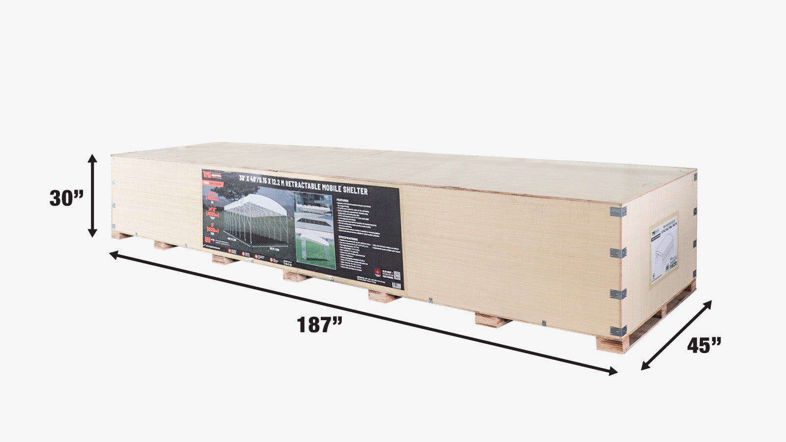 30' x 40' Retractable Mobile Shelter, 13' Clearance, 6