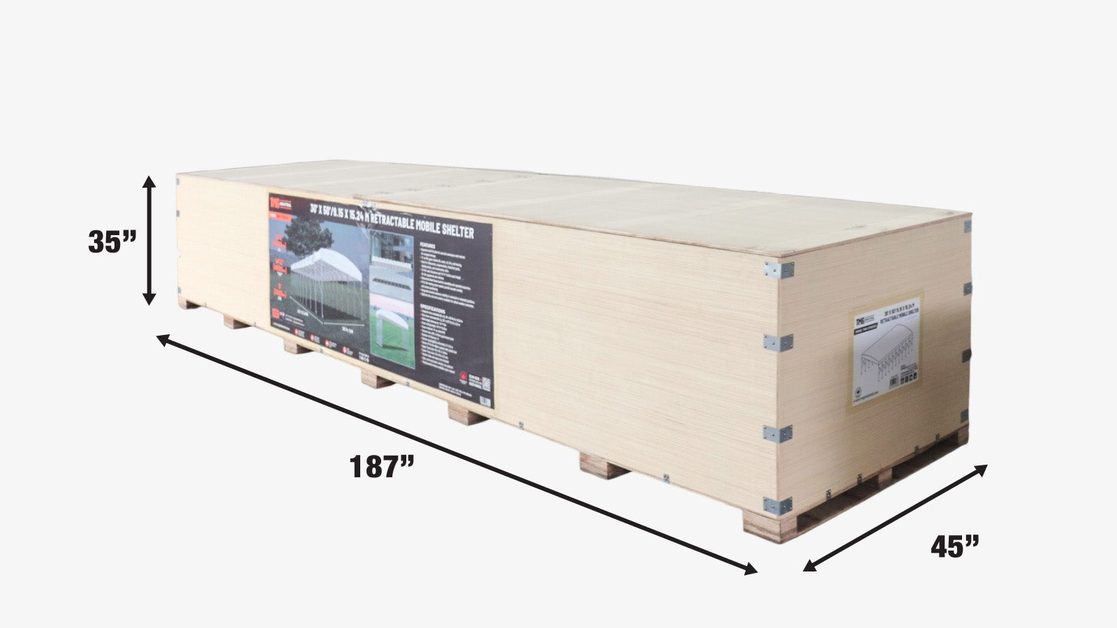 30' x 50' Retractable Mobile Shelter, 13' Clearance, 6