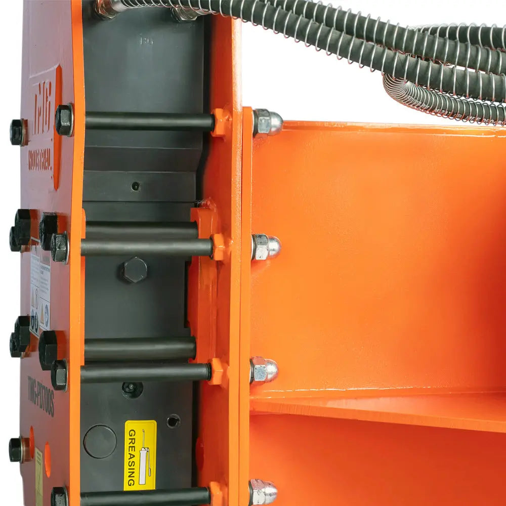 TMG Industrial Skid Steer Post Pounder, 8” Post Diameter, 700 Ft-lb Energy Class, 500-900 BPM Pounding Rate, TMG-PD700S
