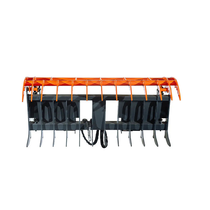 Skeleton Rake Skid Steer Skeleton Root Rake Grapple, 2600 LB Grapple Capacity, Twin