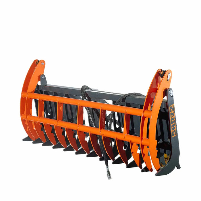 Skeleton Rake Skid Steer Skeleton Root Rake Grapple, 2600 LB Grapple Capacity, Twin