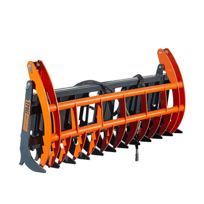 Skeleton Rake Skid Steer Skeleton Root Rake Grapple, 2600 LB Grapple Capacity, Twin
