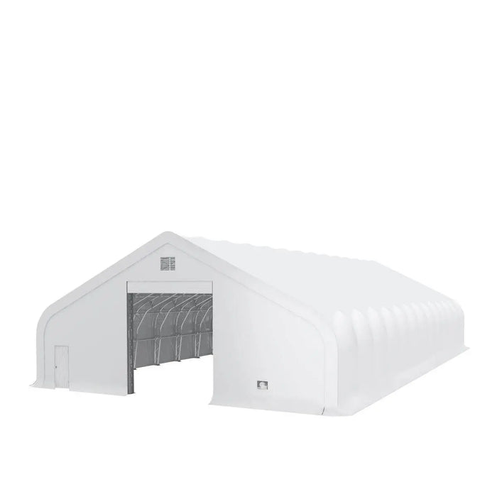 Snow Series 50' x 100' dual truss storage shelter with 25 PSF snow load, TMG-DT50100-SR25