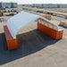 Snow Series 50' x 80' dual truss container shelter with 32 oz PVC cover, 25 PSF snow load, TMG-DT5080C-SR25
