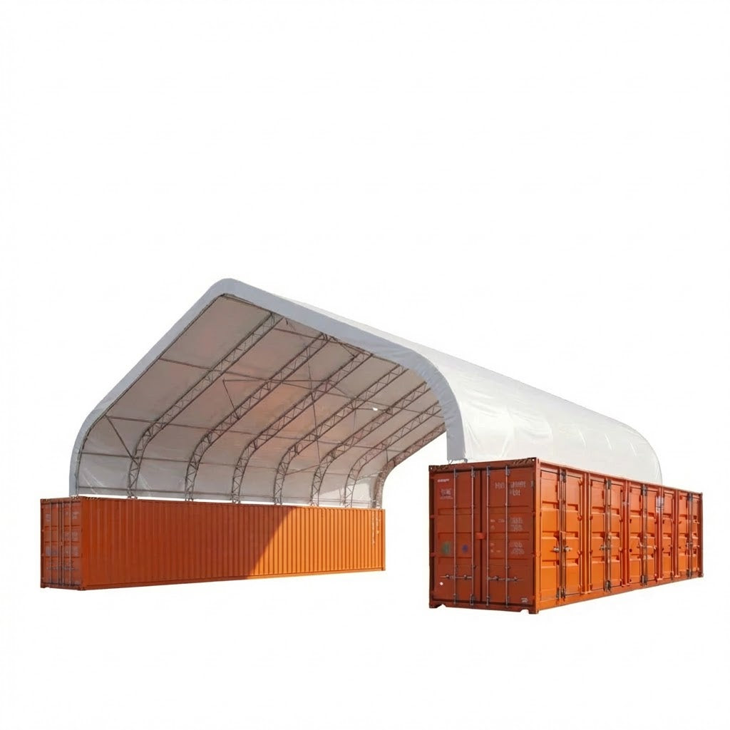 50' x 80' Container Shelter, 35 PSF | TMG Industrial USA