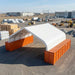 Snow Series 50' x 80' dual truss container shelter with 32 oz PVC cover, 35 PSF snow load, TMG-DT5080-SR35
