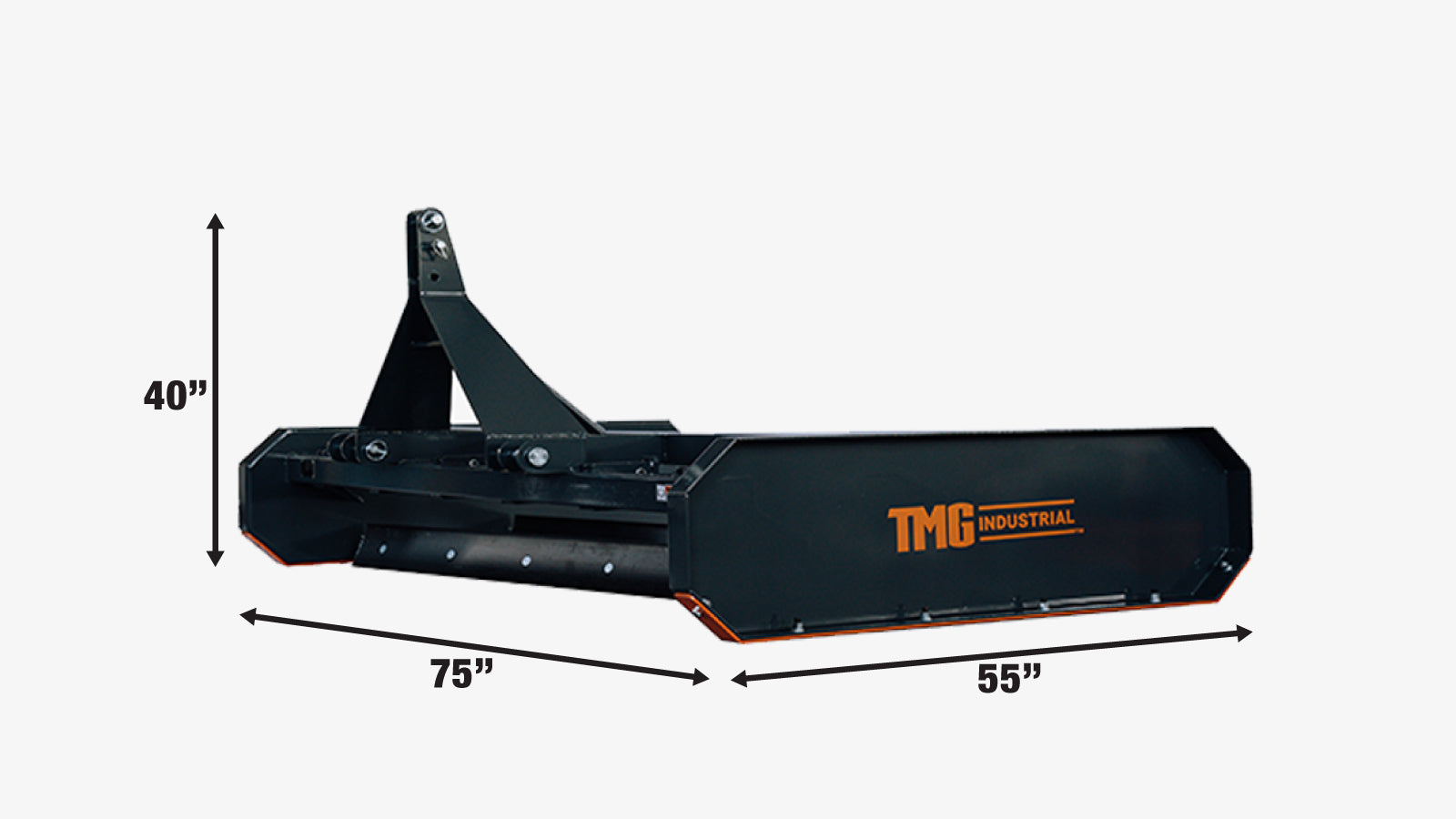 TMG Industrial 72” Tractor Land Leveler, 3-Point Hitch, 70” Grading Width, Adjustable Depth, Double Edge Blades, Category 1 & 2, TMG-TLL72-specifications-image