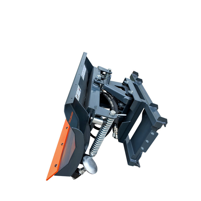 48" Mini Skid Steer Dozer Blade / Snow Pusher, 30° Left & Right, Bolt-On Cutting Edge, Bobcat Mini Quick Mount, TMG-DB48BM