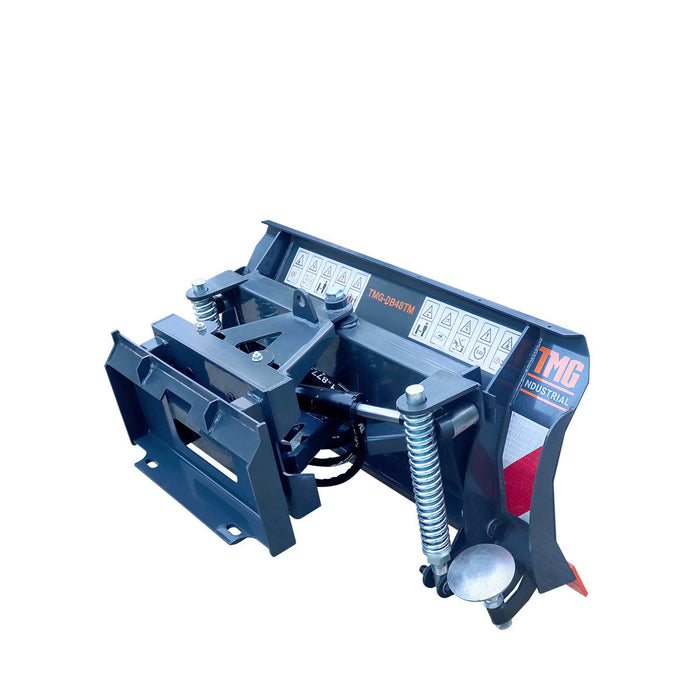 48" Mini Skid Steer Dozer Blade / Snow Pusher, 30° Left & Right, Bolt-On Cutting Edge, Toro-Style Mount, TMG-DB48TM