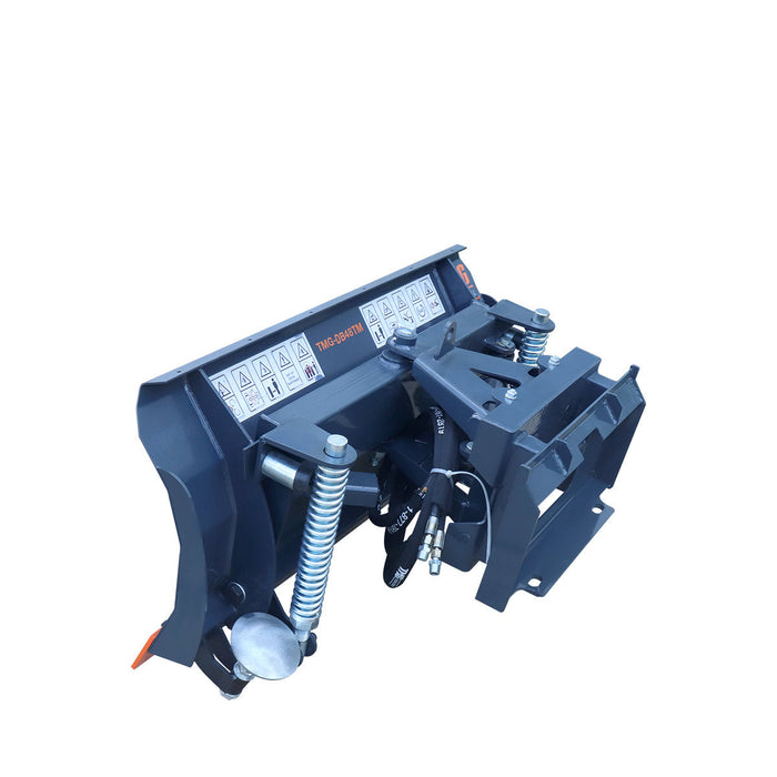 48" Mini Skid Steer Dozer Blade / Snow Pusher, 30° Left & Right, Bolt-On Cutting Edge, Toro-Style Mount, TMG-DB48TM